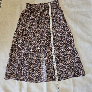 Floral Midi Skirt - Burgundy